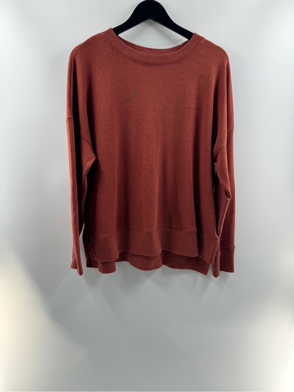🧸 Time and Tru Burnt Orange Long Sleeve Crewneck Top – Women's Large
